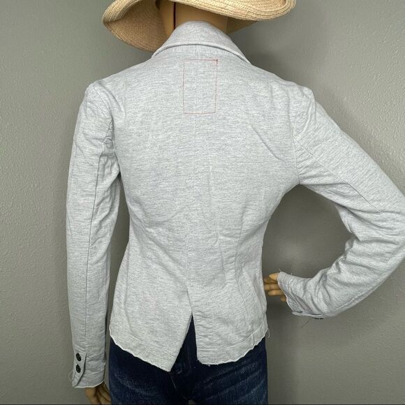 Levi’s Distressed Cotton Blazer Jacket Gray With Colorful Button Detail Sz Small - Picture 14 of 15